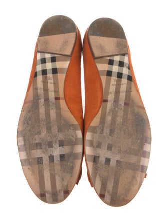Burberry House Check Pattern Suede Ballet Flats
