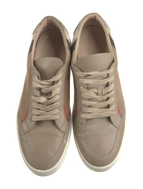 Burberry Leather Plaid Print Sneakers