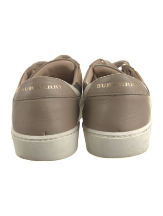 Burberry Leather Plaid Print Sneakers
