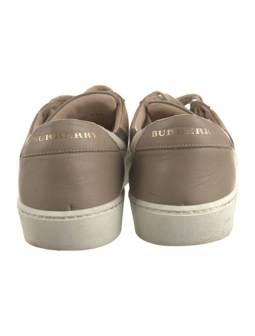 Burberry Leather Plaid Print Sneakers