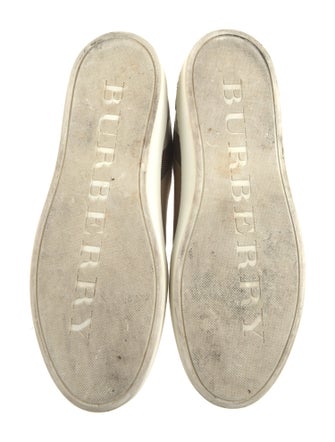 Burberry Leather Plaid Print Sneakers