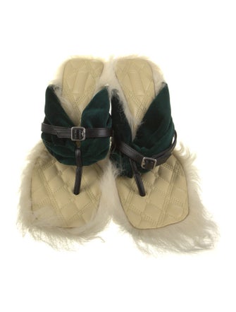 Burberry Velvet Colorblock Pattern Slides