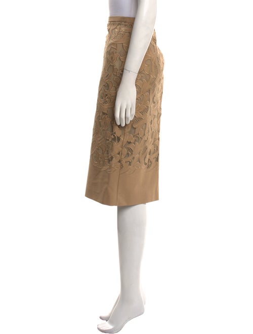 Burberry Prorsum Lace Pattern Knee-Length Skirt