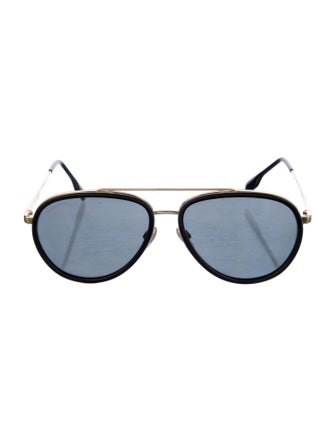 Burberry Nova Check Pattern Aviator Sunglasses