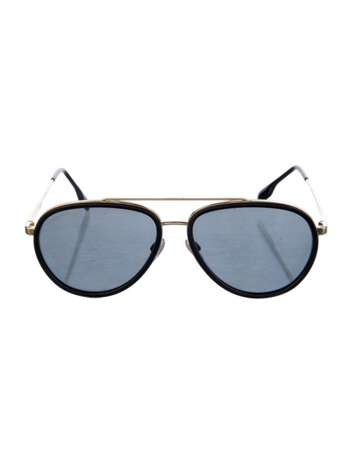 Burberry Nova Check Pattern Aviator Sunglasses