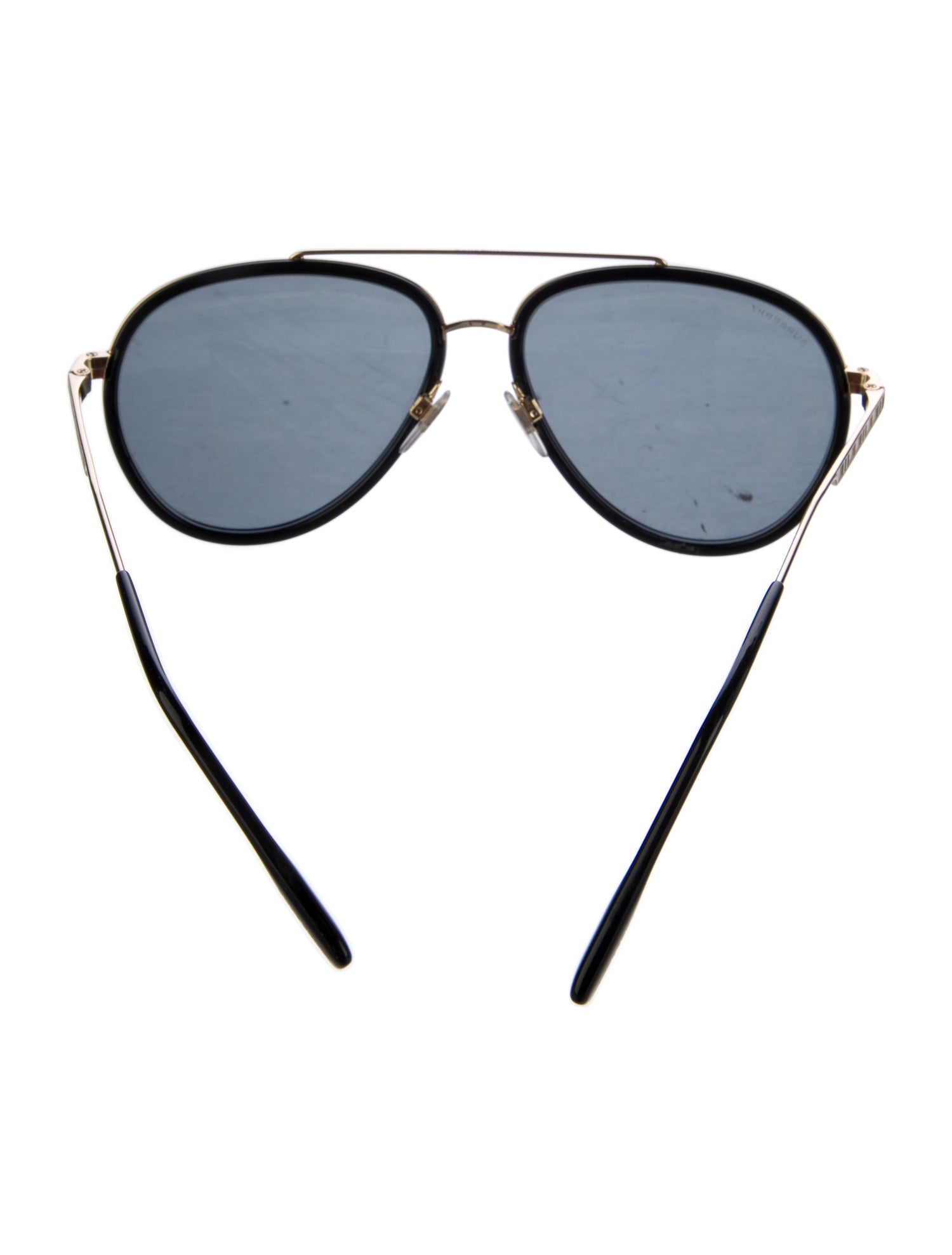 Burberry Nova Check Pattern Aviator Sunglasses
