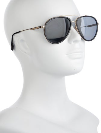 Burberry Nova Check Pattern Aviator Sunglasses