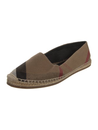 Burberry Canvas Plaid Print Espadrilles