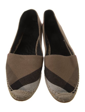 Burberry Canvas Plaid Print Espadrilles