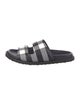 Burberry Saffiano Leather Plaid Print Slides