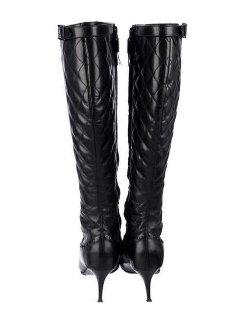 Burberry Leather Studded Accents Boots