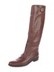 Burberry Leather Lasercut Accents Riding Boots