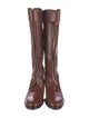 Burberry Leather Lasercut Accents Riding Boots