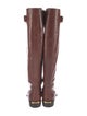 Burberry Leather Lasercut Accents Riding Boots