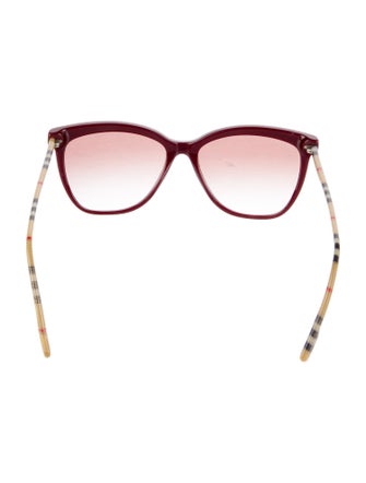 Burberry Nova Check Pattern Cat-Eye Sunglasses