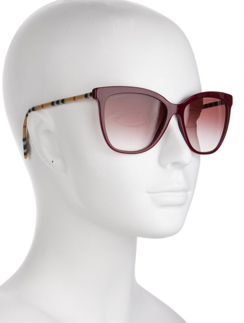 Burberry Nova Check Pattern Cat-Eye Sunglasses