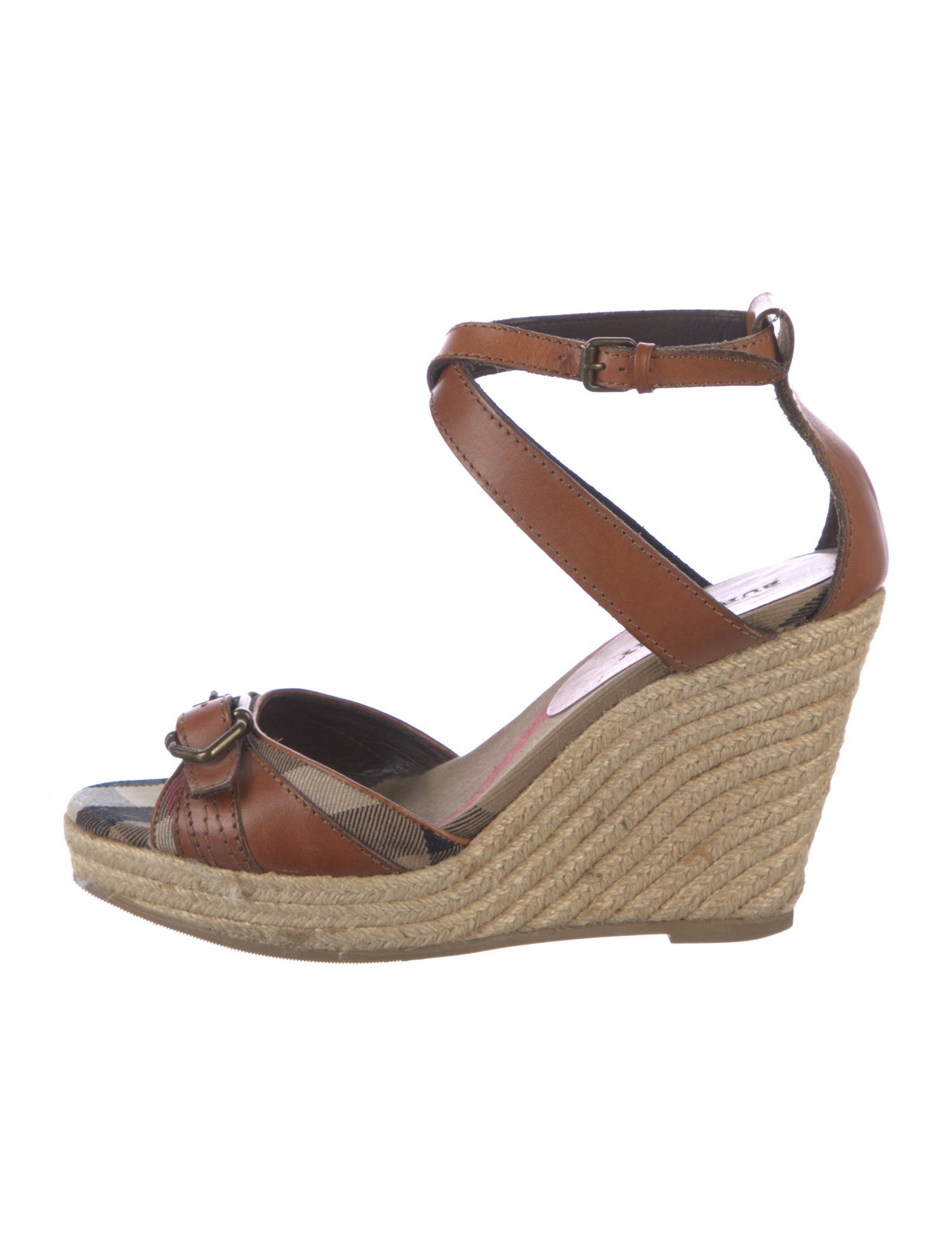 Burberry House Check Pattern Leather Espadrilles