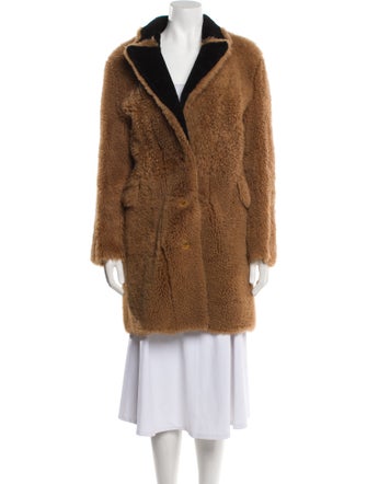 Burberry Colorblock Pattern Fur Coat