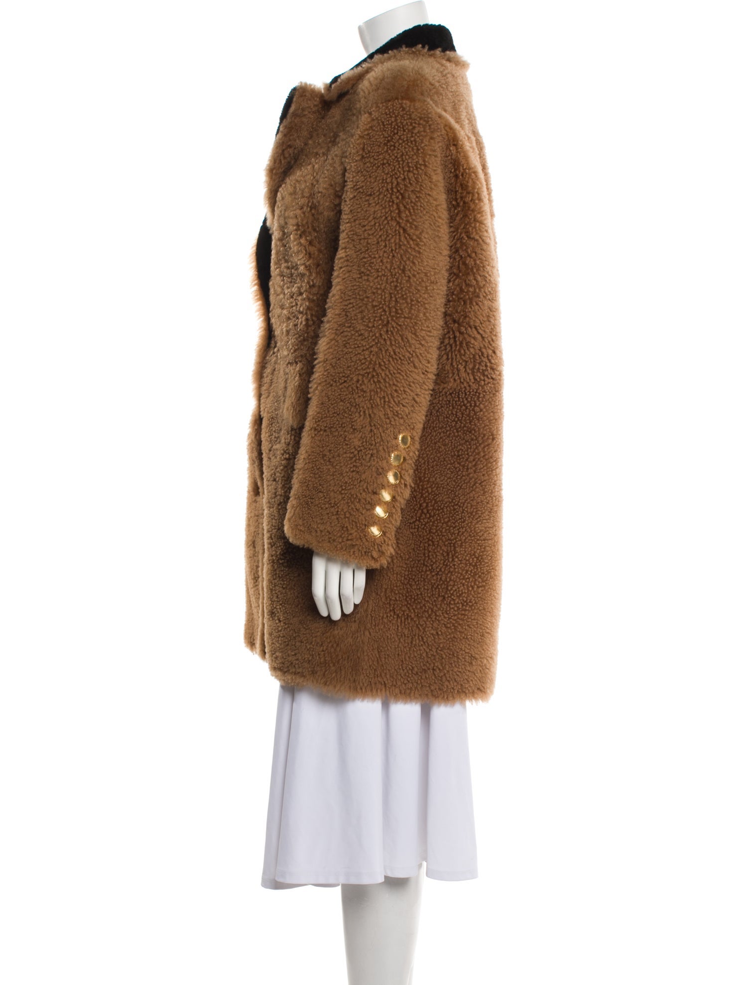 Burberry Colorblock Pattern Fur Coat