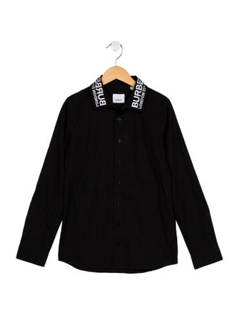 Burberry Boys' Solid Long Sleeve Button Up Shirt