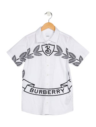 Burberry Boys' Graphic Casual Short Sleeve Button Up Shirt