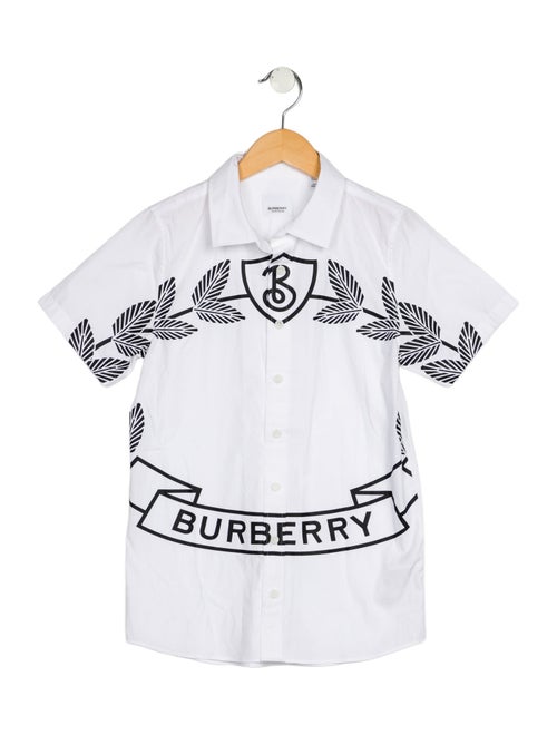 Burberry Boys' Graphic Casual Short Sleeve Button Up Shirt