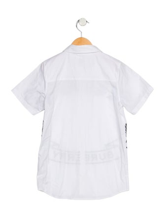 Burberry Boys' Graphic Casual Short Sleeve Button Up Shirt