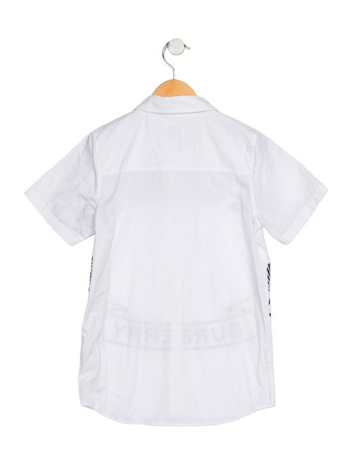 Burberry Boys' Graphic Casual Short Sleeve Button Up Shirt