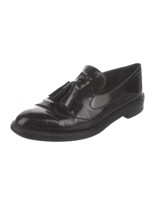 Burberry Patent Leather Tassel Accents Loafers