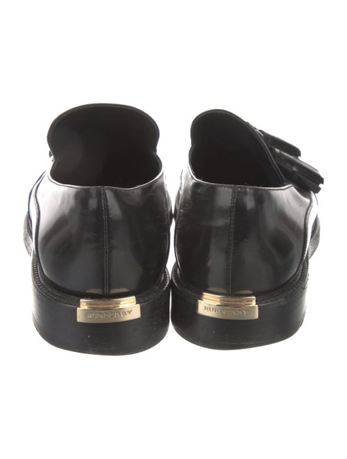 Burberry Patent Leather Tassel Accents Loafers