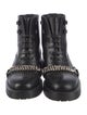 Burberry Leather Chain-Link Accents Combat Boots