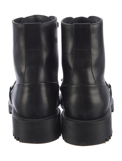Burberry Leather Chain-Link Accents Combat Boots