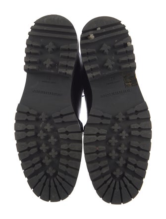 Burberry Leather Chain-Link Accents Combat Boots