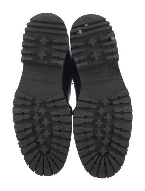 Burberry Leather Chain-Link Accents Combat Boots