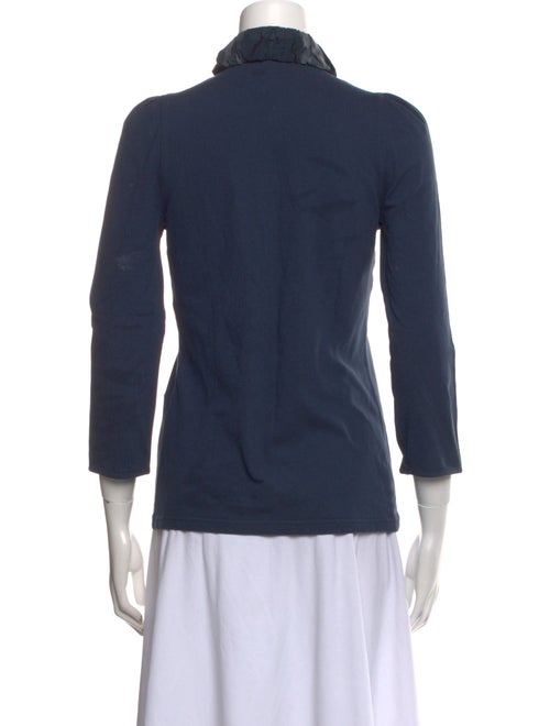 Burberry Mock Neck Three-Quarter Sleeve Polo