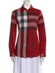 Burberry Plaid Print Long Sleeve Button-Up Top