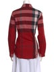 Burberry Plaid Print Long Sleeve Button-Up Top