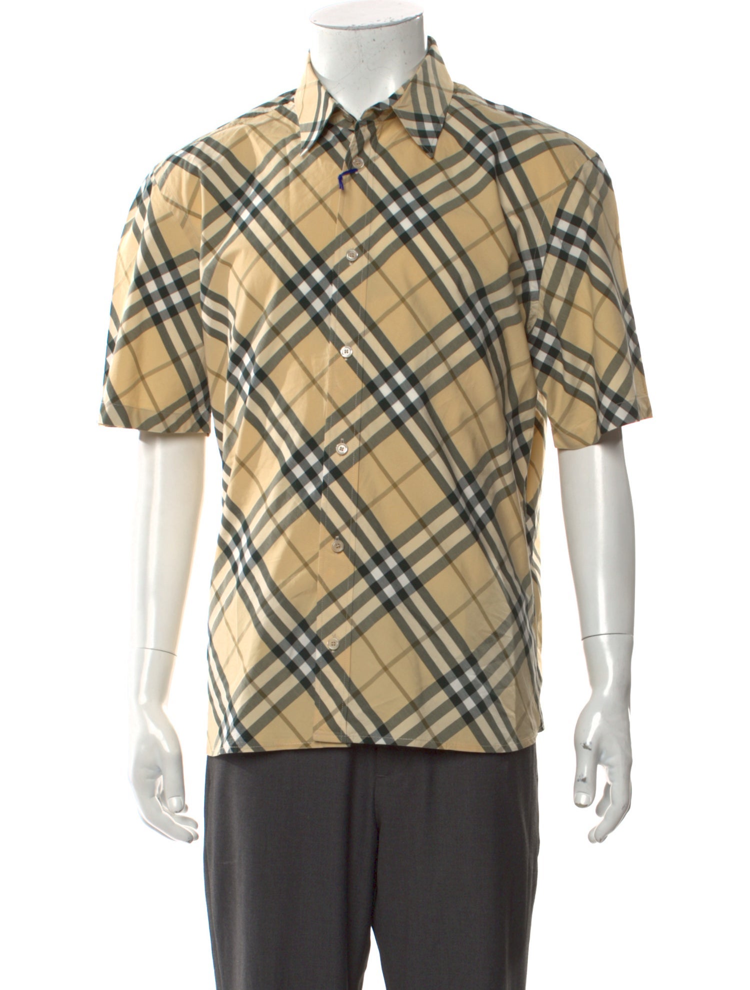 Burberry Plaid Print Short Sleeve Shirt w/ Tags