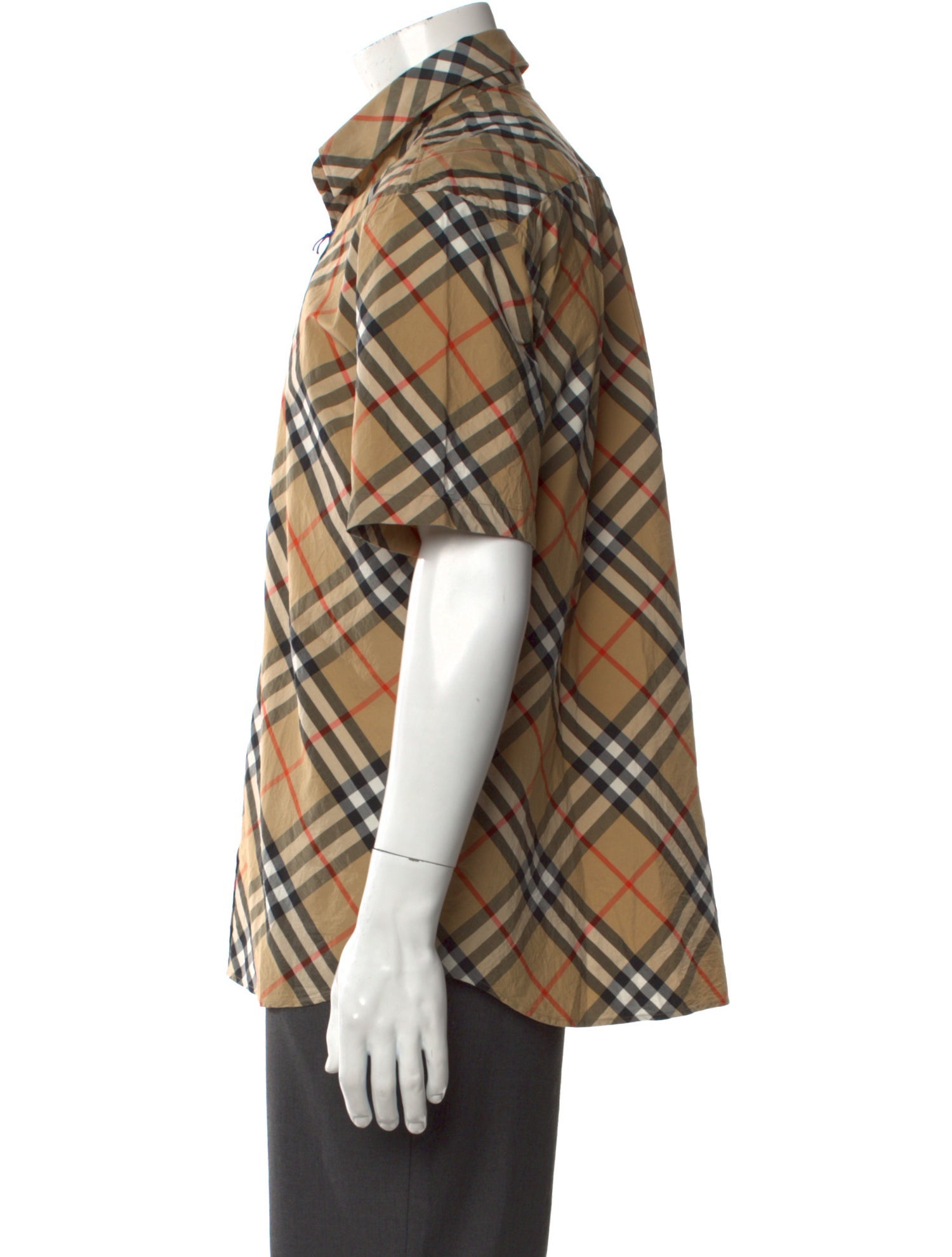 Burberry Plaid Print Short Sleeve Shirt w/ Tags