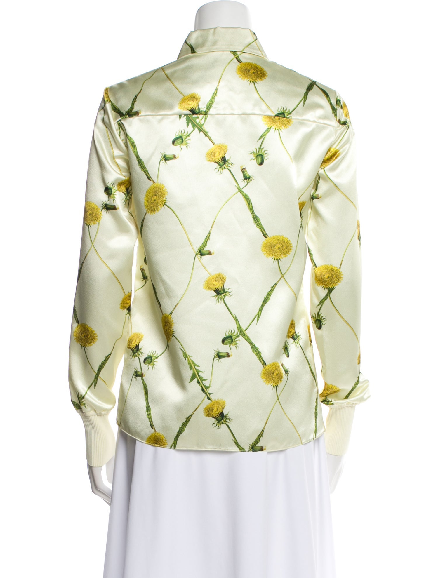 Printed Long Sleeve Button-Up Top