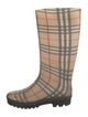 Burberry House Check Pattern Rubber Rain Boots