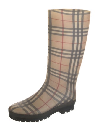 Burberry House Check Pattern Rubber Rain Boots