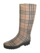 Burberry House Check Pattern Rubber Rain Boots