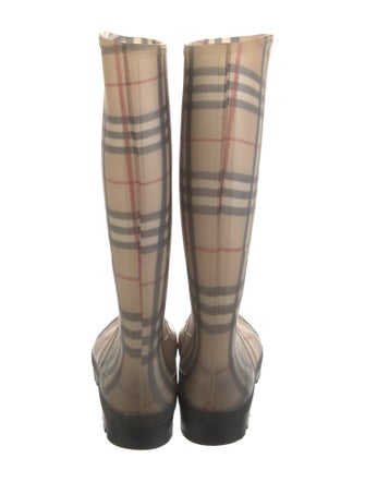 Burberry House Check Pattern Rubber Rain Boots