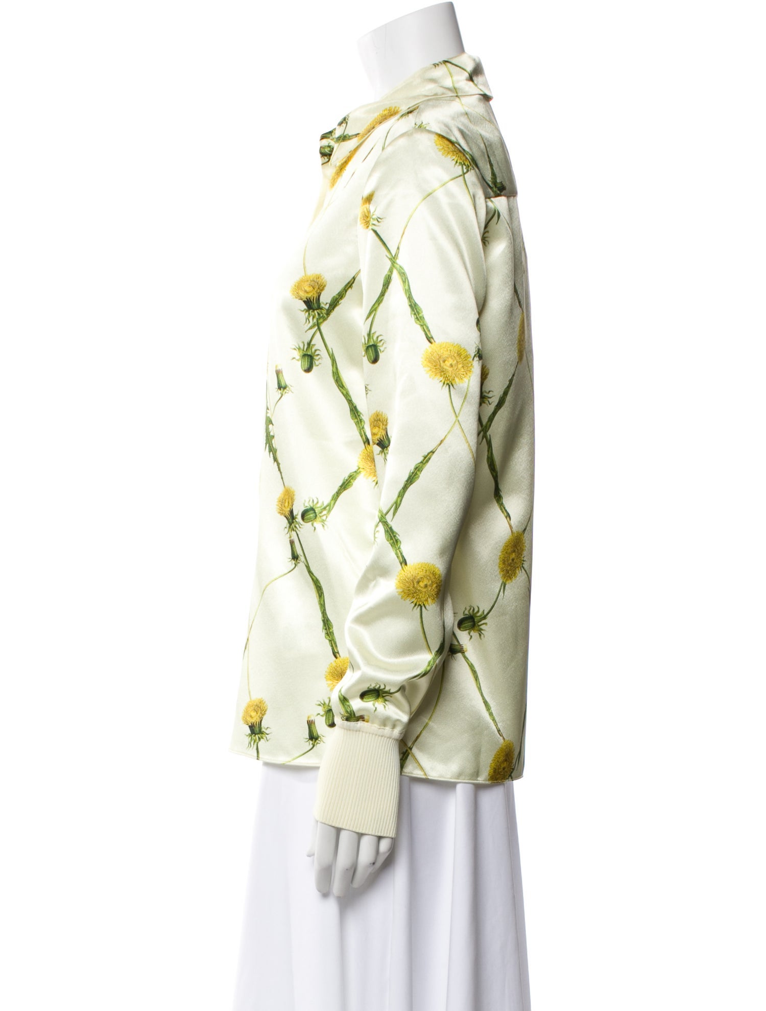 Printed Long Sleeve Button-Up Top