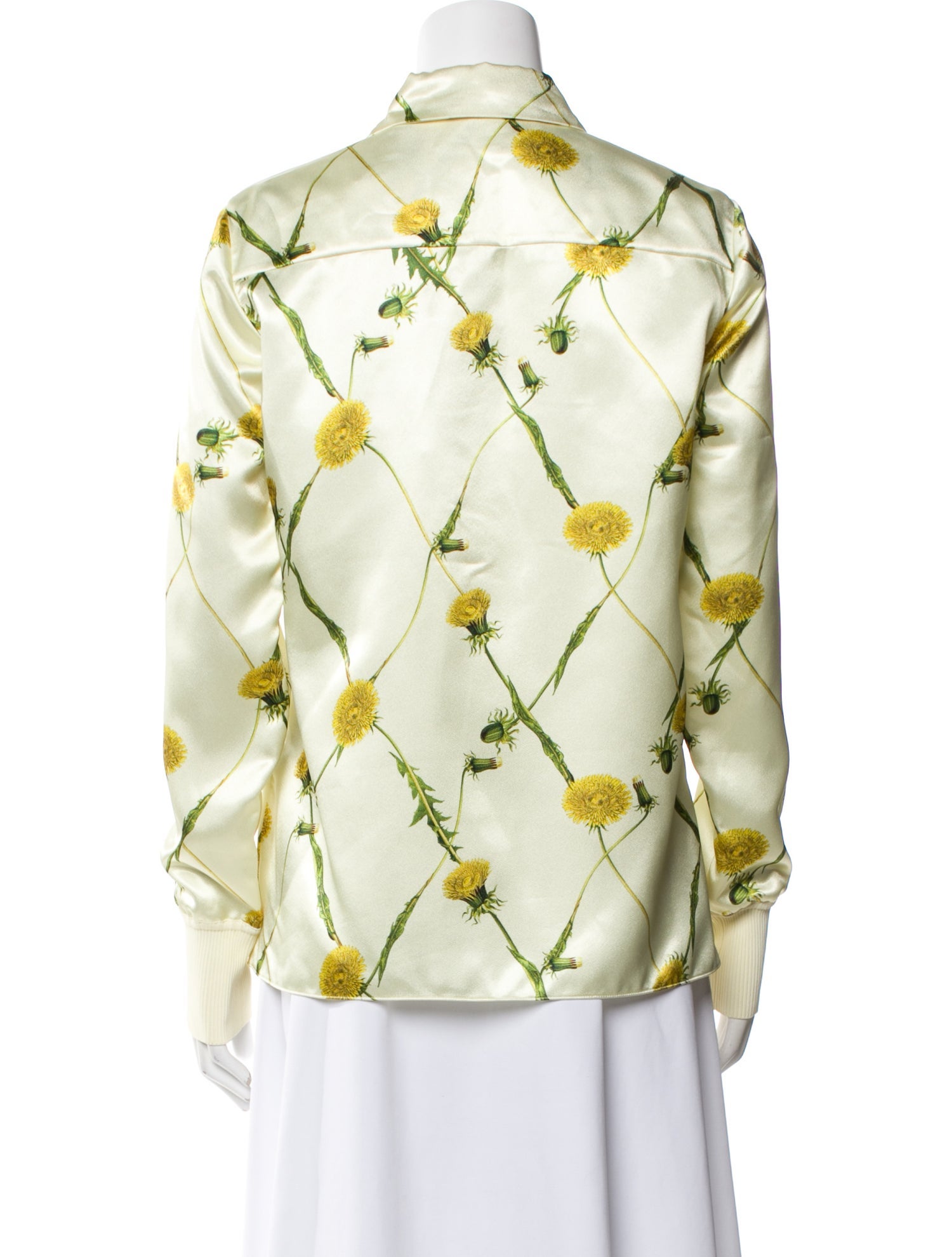 Printed Long Sleeve Button-Up Top