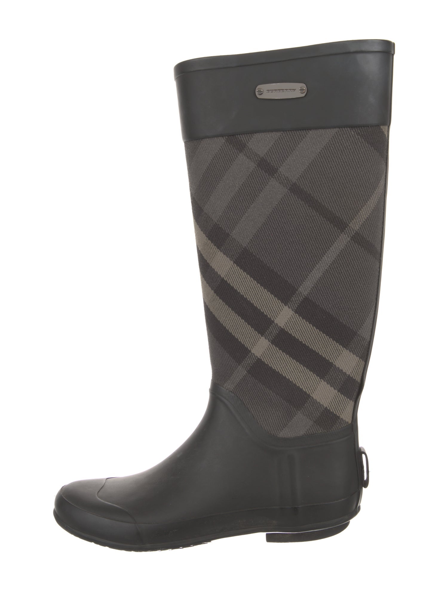 Burberry Rubber Plaid Print Rain Boots