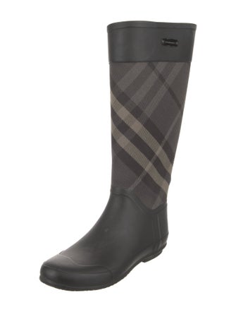 Burberry Rubber Plaid Print Rain Boots