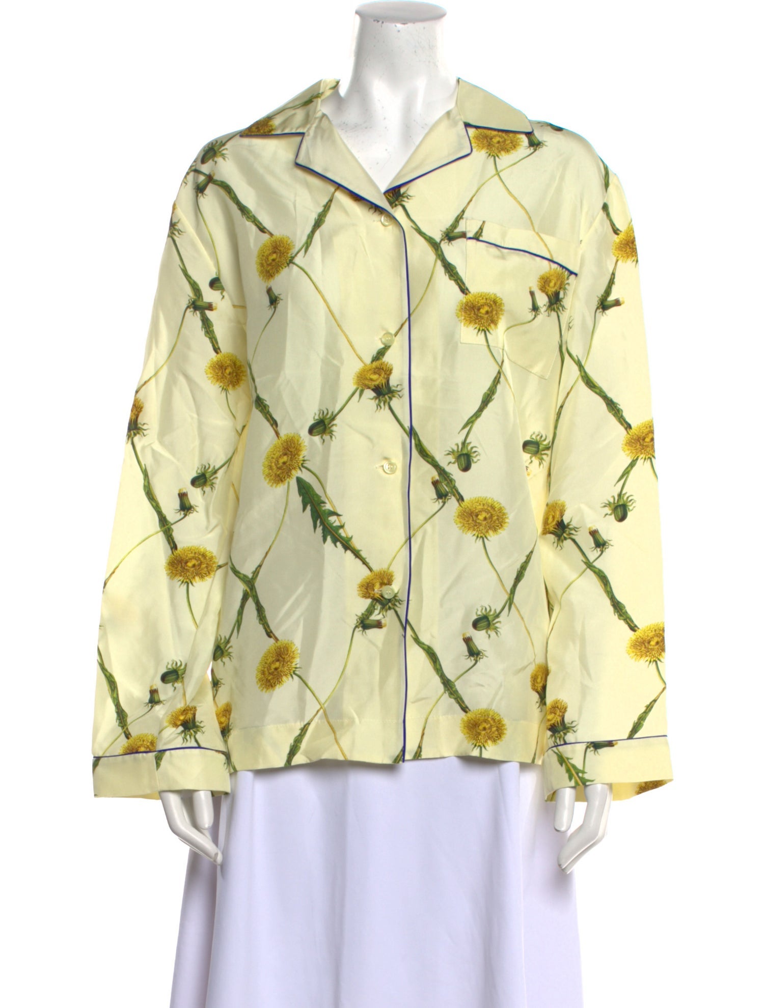 Burberry Silk Printed Button-Up Top w/ Tags