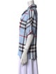 Burberry Plaid Print Three-Quarter Sleeve Button-Up Top